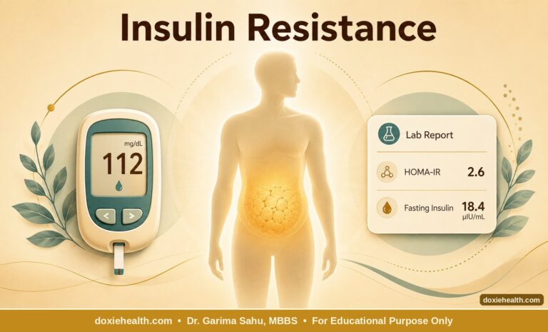 Insulin resistance symptoms and lab markers including HOMA-IR and fasting insulin — DoxieHealth