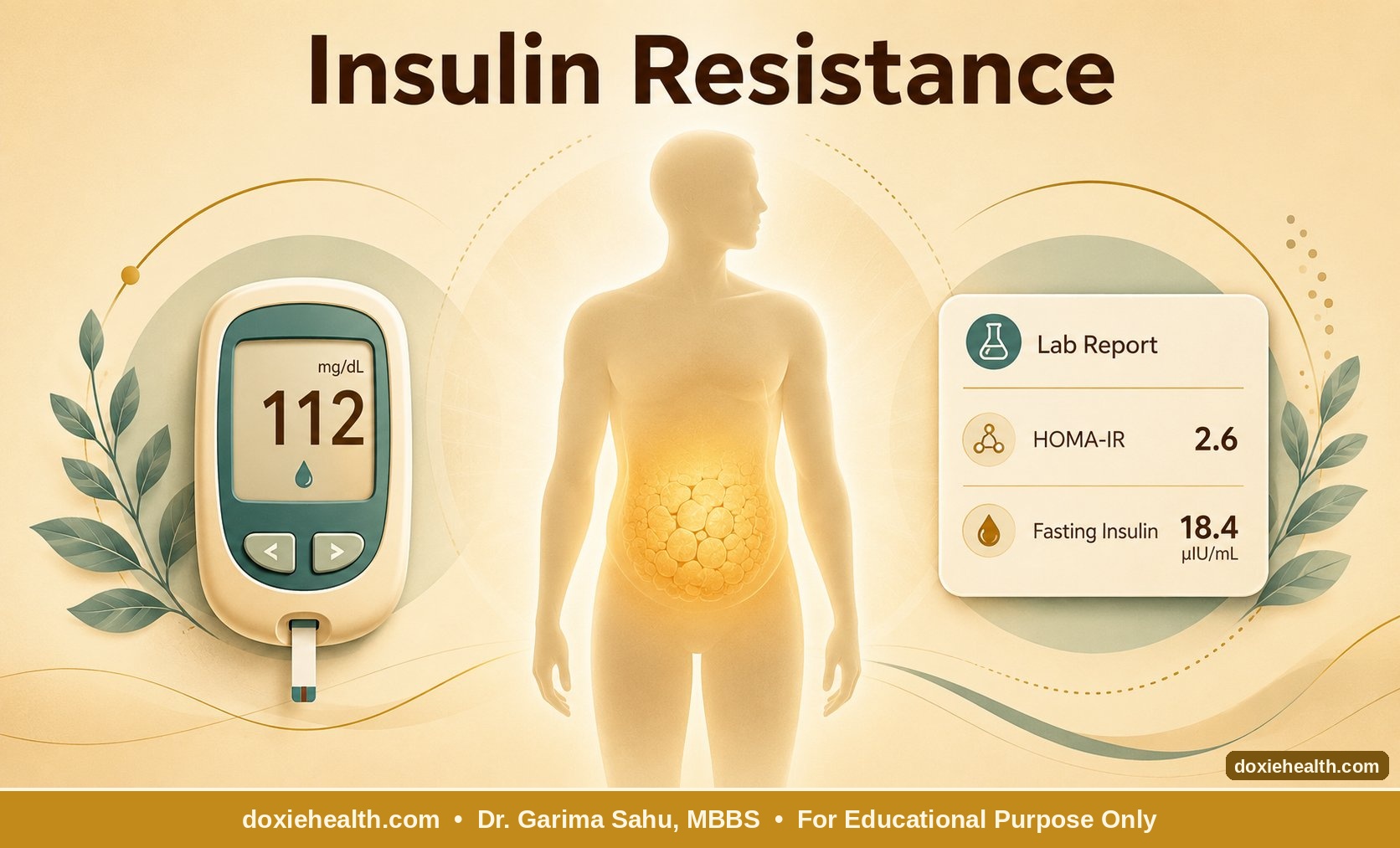 Insulin resistance symptoms and lab markers including HOMA-IR and fasting insulin — DoxieHealth